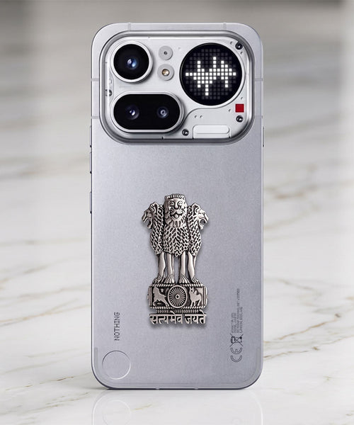 Nothing Phone 4A Pro 5G Compatible Satyamev Jayate 3D Metal Emblem Sticker