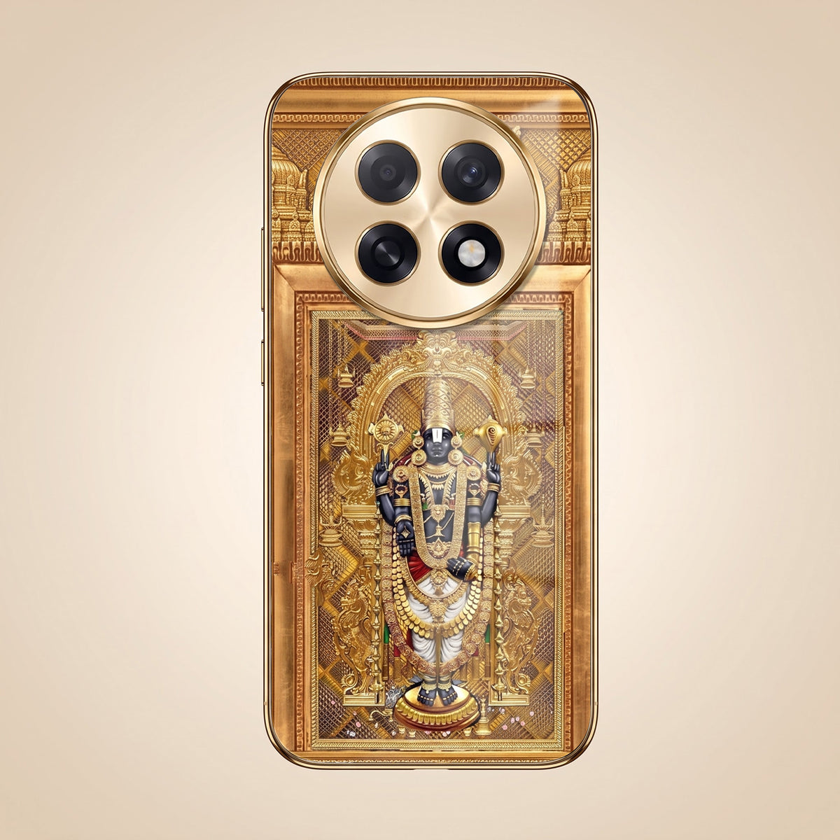 Oppo F31 Pro+ 5G Premium Heritage Gold Electroplated Glass Phone Back Case