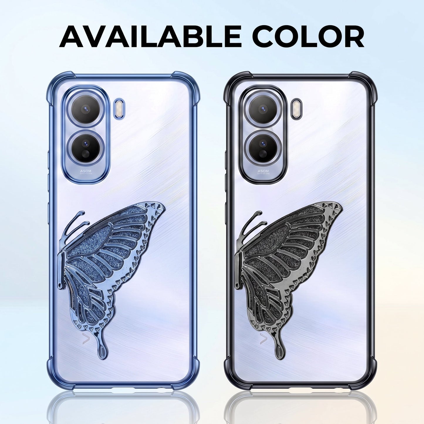 Vivo T5 Pro 5G Premium Butterfly Glitter Transparent Shockproof Airbag Phone Case