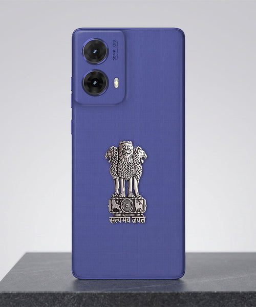 Motorola G85 5G Compatible Satyamev Jayate 3D Metal Emblem Sticker