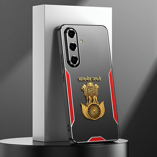 Samsung Galaxy A34 5G Satyamev Jayate 3D Metal Aluminium Back Case