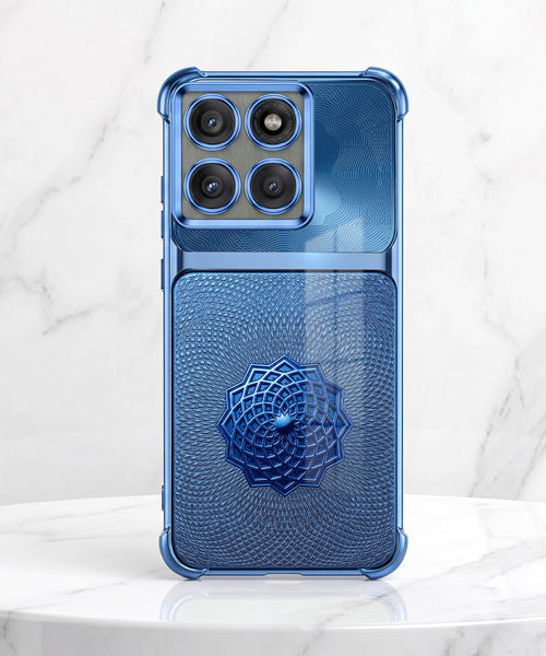 Motorola Edge 60 Pro 5G Blue Rose Luxe Dual-Tone Transparent Airbags Case