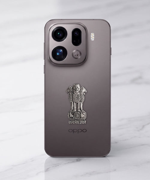 Oppo Find X9 Pro 5G Compatible Satyamev Jayate 3D Metal Emblem Sticker