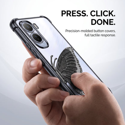 Vivo T5 Pro 5G Premium Butterfly Glitter Transparent Shockproof Airbag Phone Case