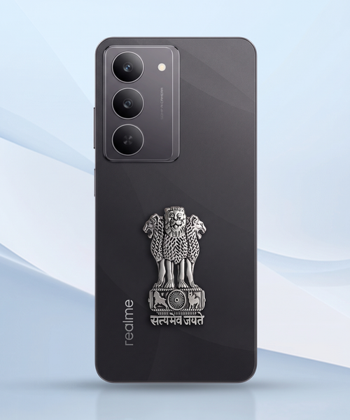Realme 14X 5G Compatible Satyamev Jayate 3D Metal Emblem Sticker
