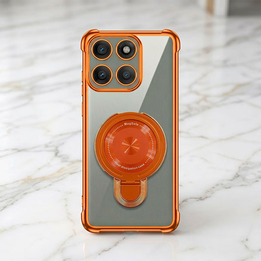 Motorola Edge 60 Pro 5G Invincible Bracket Ring Stand Airbag Cosmic Orange Case