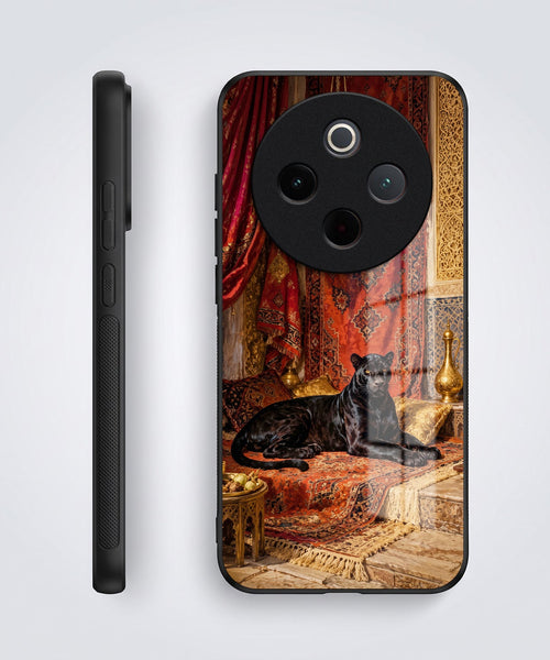 Vivo T4 5G Royal Black Panther Acrylic Glass Back Case