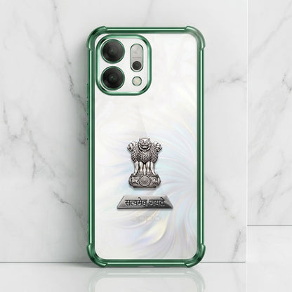 Oppo Reno 14 5G Satyamev Jayate 2-in-1 Emblem Transparent Shockproof Airbag Case