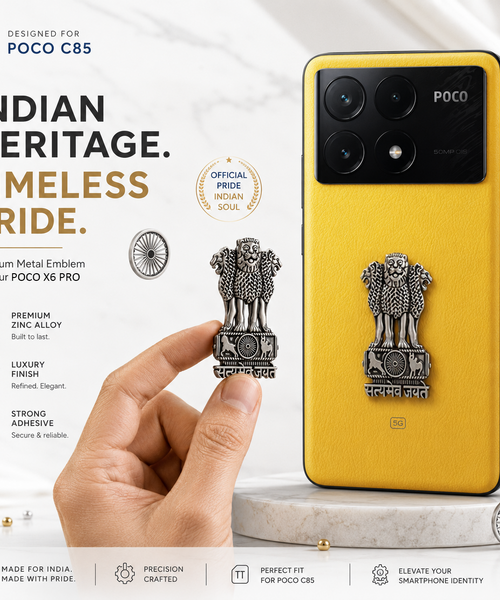 POCO X6 Pro 5G Compatible Satyamev Jayate 3D Metal Emblem Sticker