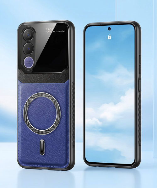 Vivo V70 FE 5G Premium Magsafe Magnetic Leather Lens Protective Case