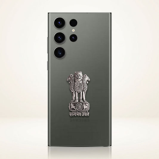 Samsung S23 Ultra 5G Compatible Satyamev Jayate 3D Metal Emblem Sticker