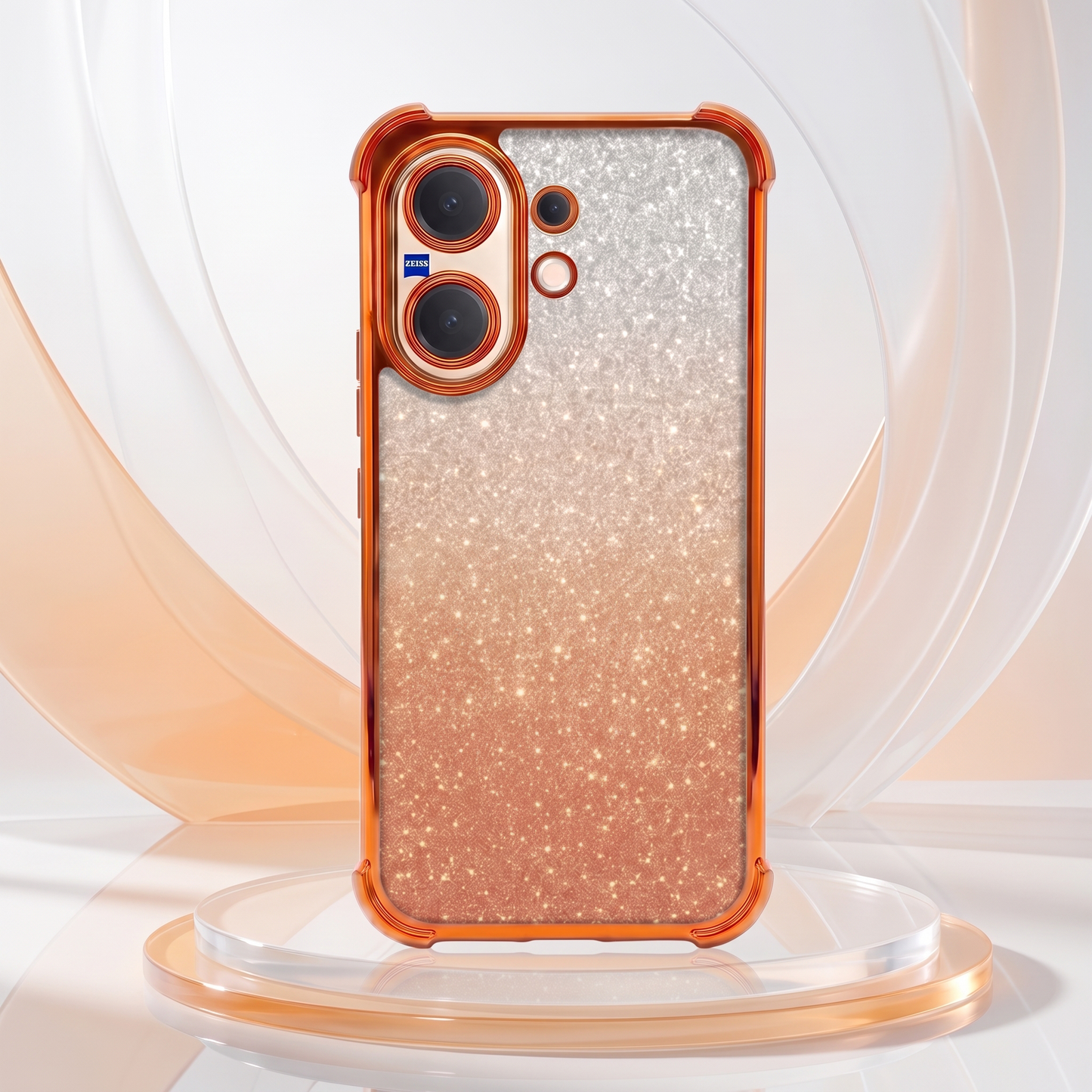 Vivo V60 5G Luxury Shockproof Shimmer Airbag Cosmic Orange Case