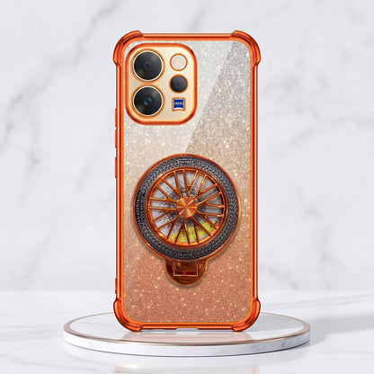 Vivo V70 5G Stress Buster Wheel Rotating Shimmer Airbag Cosmic Orange Case
