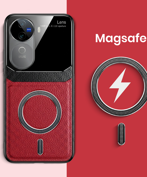 Vivo V40e 5G Premium Magsafe Magnetic Leather Lens Protective Case