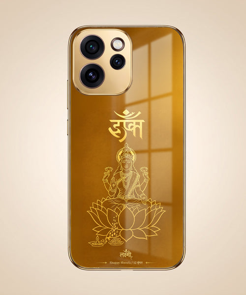 Oppo Reno 15 Pro Mini 5G Shree Lakshmi Divine Gold Electroplated Glass Phone Back Case