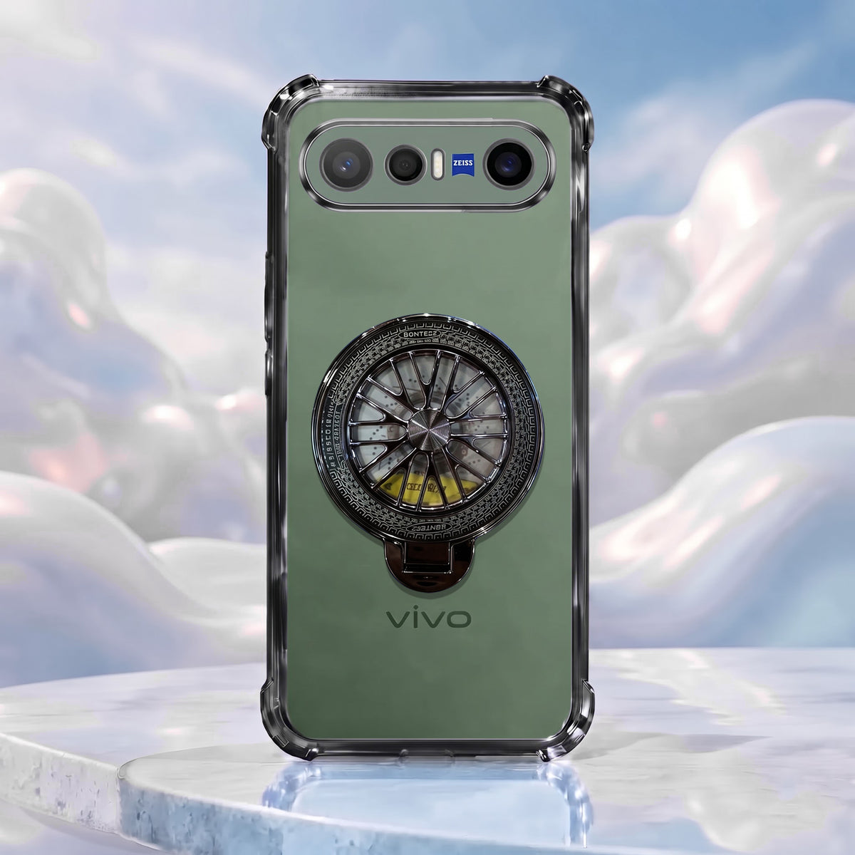 Vivo X300 FE 5G Premium Stress Buster Wheel Rotating Shockproof Airbags Case