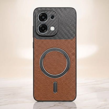 Oppo F31 5G Carbon Fiber Leather Hybrid MagSafe Magnetic Case