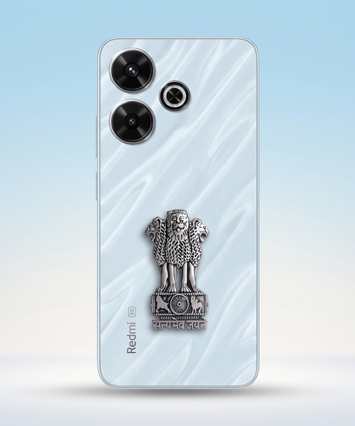 Redmi 13 5G Compatible Satyamev Jayate 3D Metal Emblem Sticker