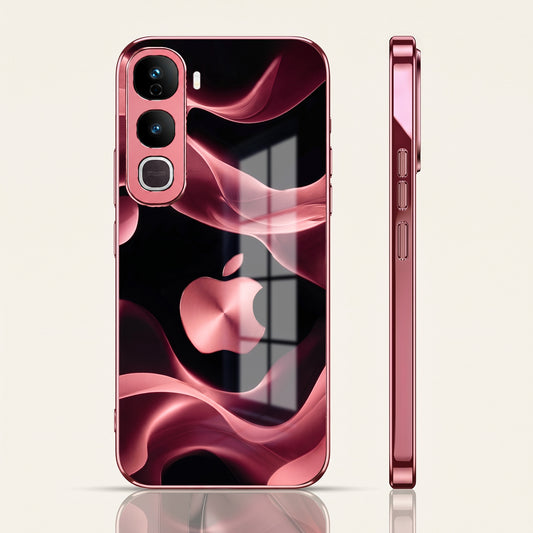 Vivo Y400 Pro 5G Luxury Wave Pink Electroplated Glass Phone Back Case
