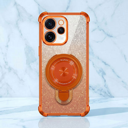 Oppo Reno 15 Pro Mini 5G Invincible Bracket Ring Stand Shimmer Airbag Cosmic Orange Case