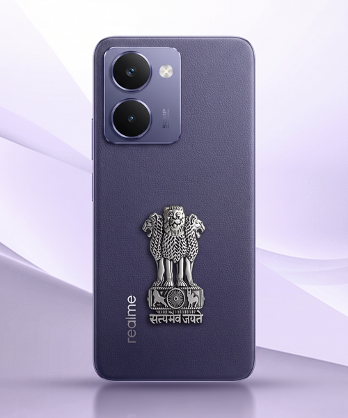 Realme P3 Ultra 5G Compatible Satyamev Jayate 3D Metal Emblem Sticker