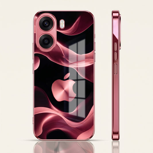 Oppo K14x 5G Luxury Wave Pink Electroplated Glass Phone Back Case