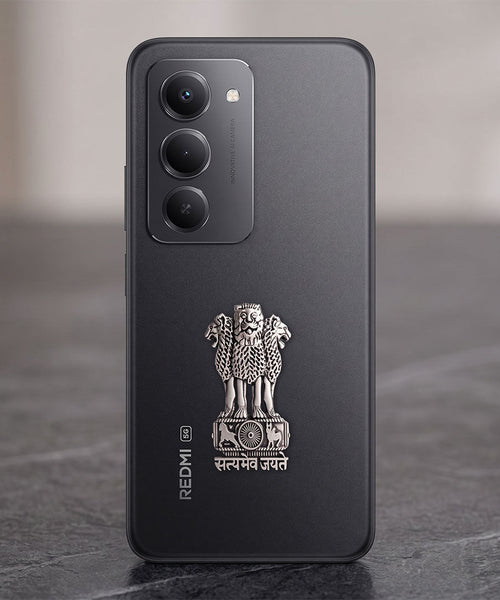 Redmi 15 5G Compatible Satyamev Jayate 3D Metal Emblem Sticker