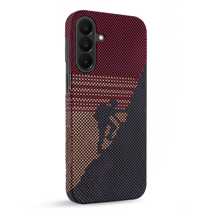 Samsung Galaxy A37 5G Premium Aramid Carbon Fiber Pixel Pattern Phone Case