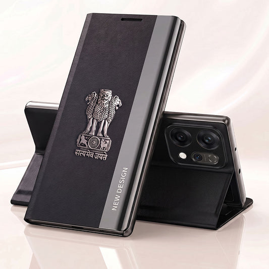 Oppo Reno 14 5G Satyamev Jayate Flip Leather Case