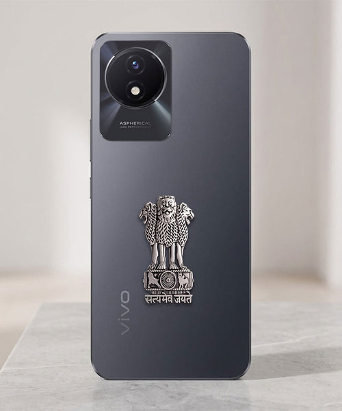 Vivo Y02t 5G Compatible Satyamev Jayate 3D Metal Emblem Sticker