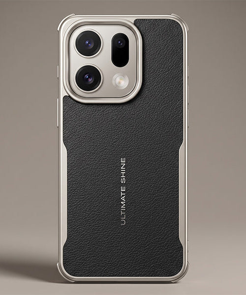 Oppo Find X9 5G Premium Leather-Style Phone Case with Chrome Finish Frame Elegant Protective Cover