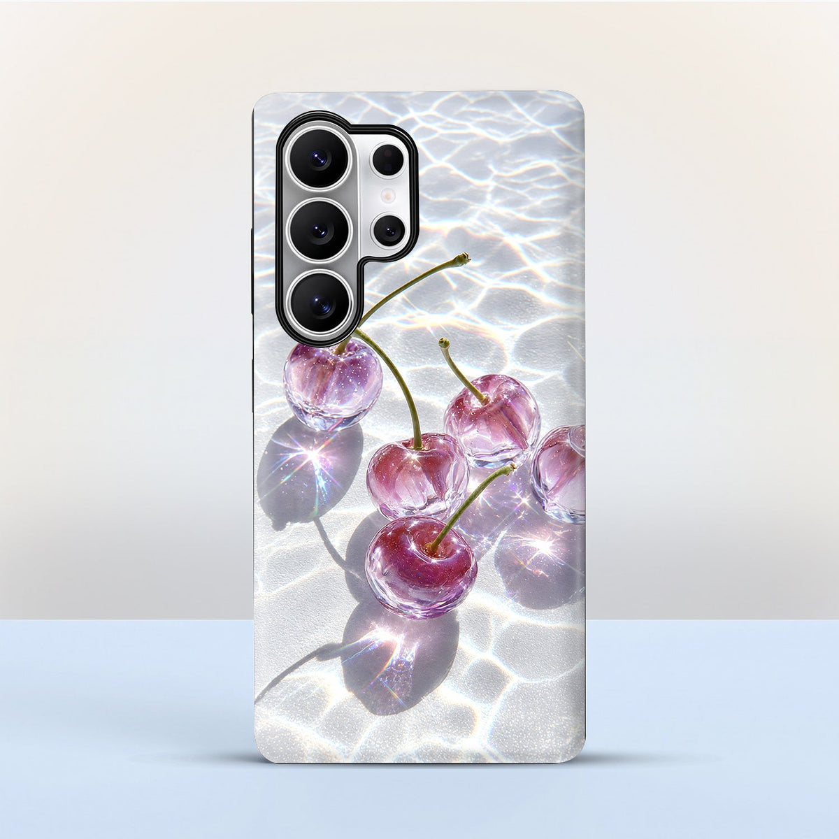 Samsung Galaxy S24 Ultra 5G Purple Transparent Cherry Protective Case