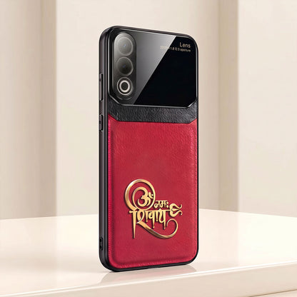 Oppo K12x 5G Om Namah Shivay 3D Gold Metal Leather Back Case