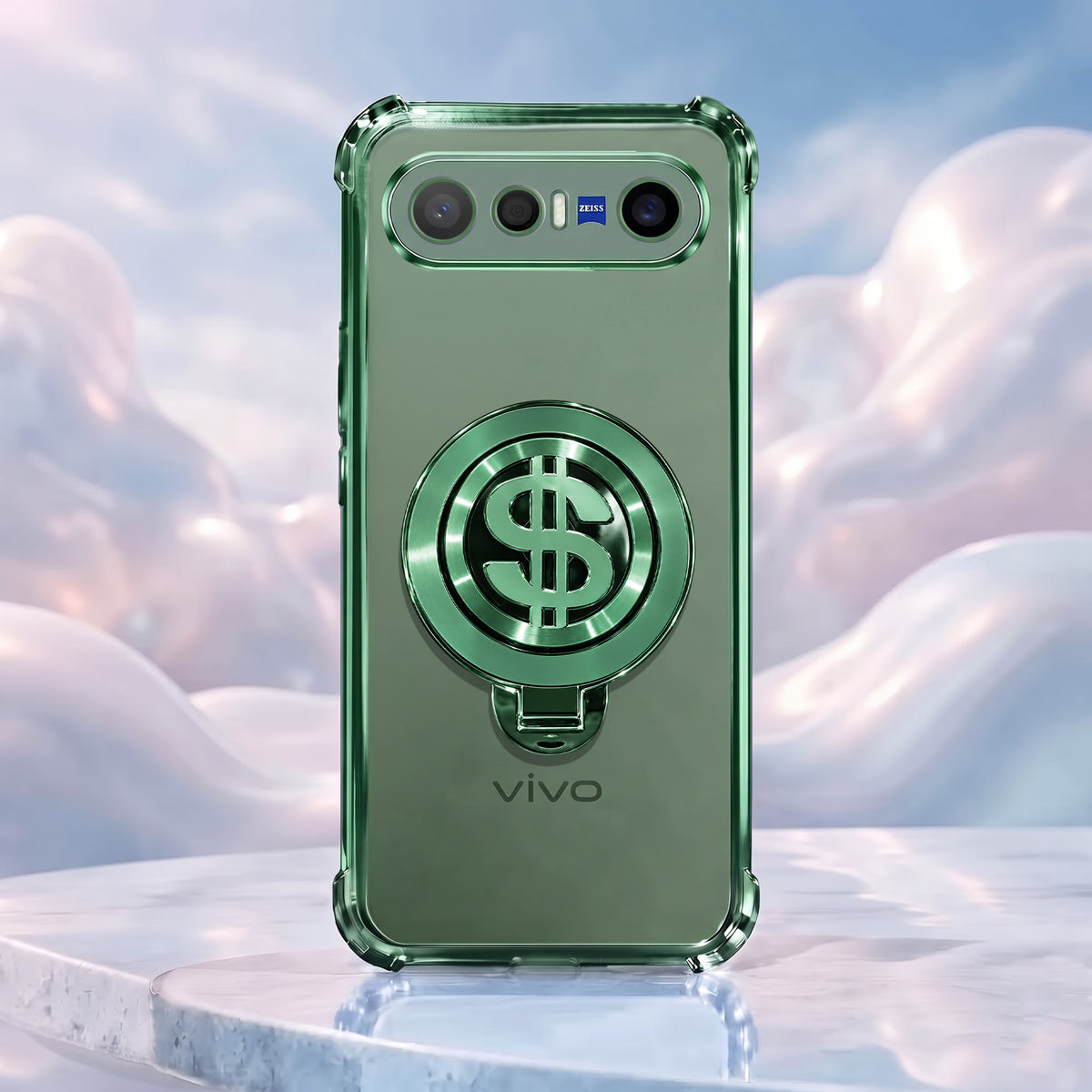 Vivo X300 FE 5G Four Corner Airbags 100% Original Astro Money Magnet Rotating Dollar Case