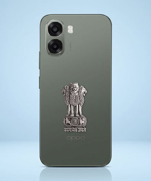Oppo A6x 5G Compatible Satyamev Jayate 3D Metal Emblem Sticker