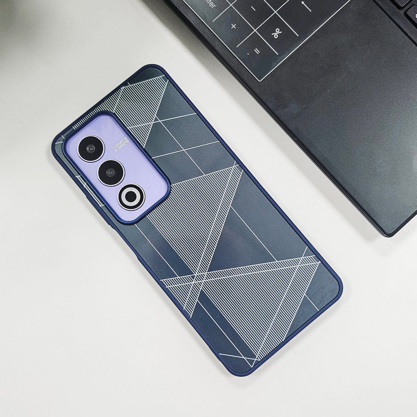 Oppo A3 5G Triangle Pattern Matte Back Shockproof Case