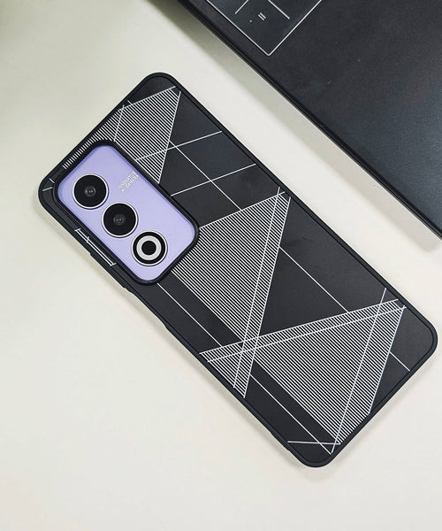 Oppo A3 Pro 5G Triangle Pattern Matte Back Shockproof Case