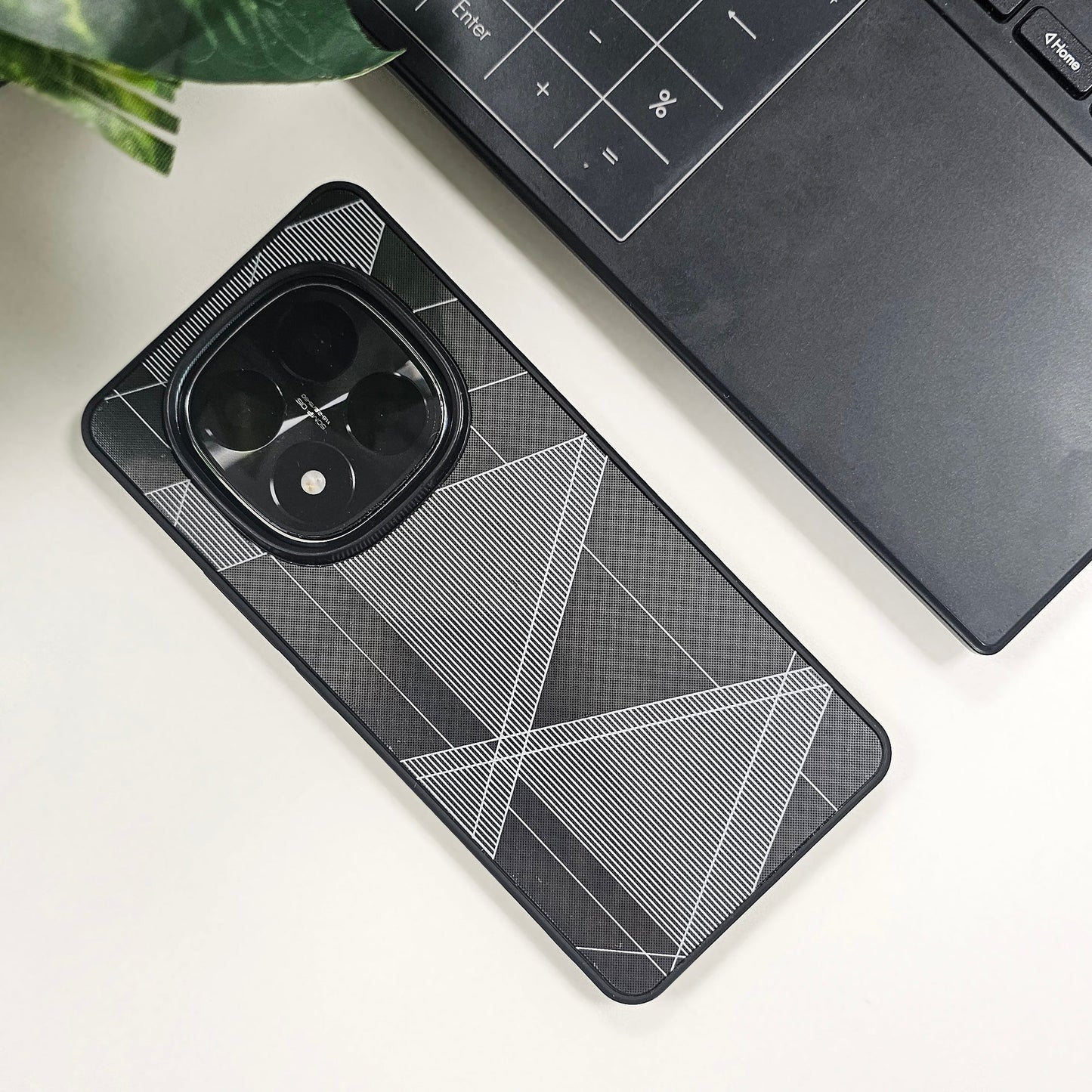 Redmi Note 14 Pro+ 5G Triangle Pattern Matte Back Shockproof Case