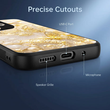 Oppo A5 Pro 5G Golden Butterfly Acrylic Glass Back Case