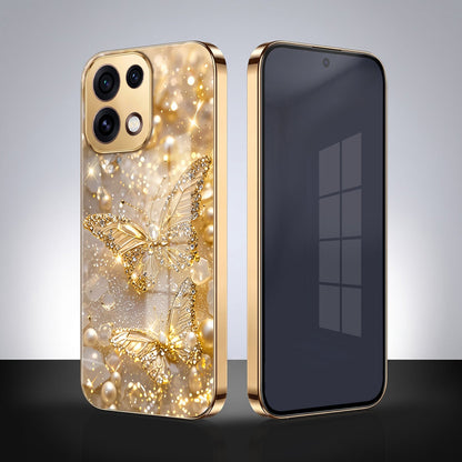 Oppo Reno 16C 5G Golden Butterfly Gold Electroplated Glass Phone Back Case