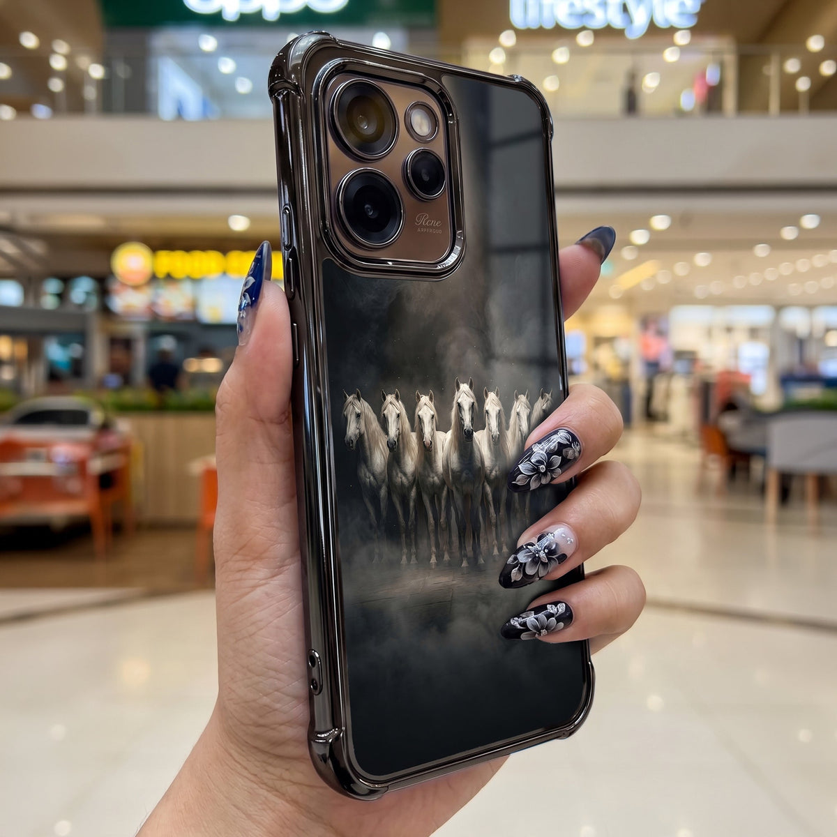 Oppo Reno 15 Pro Mini 5G Running Horses Airbags Printed Back Case