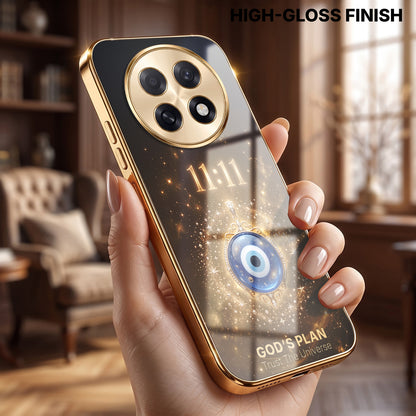 Oppo F31 Pro+ 5G God’s Plan Evil Eye Gold Electroplated Glass Phone Back Case