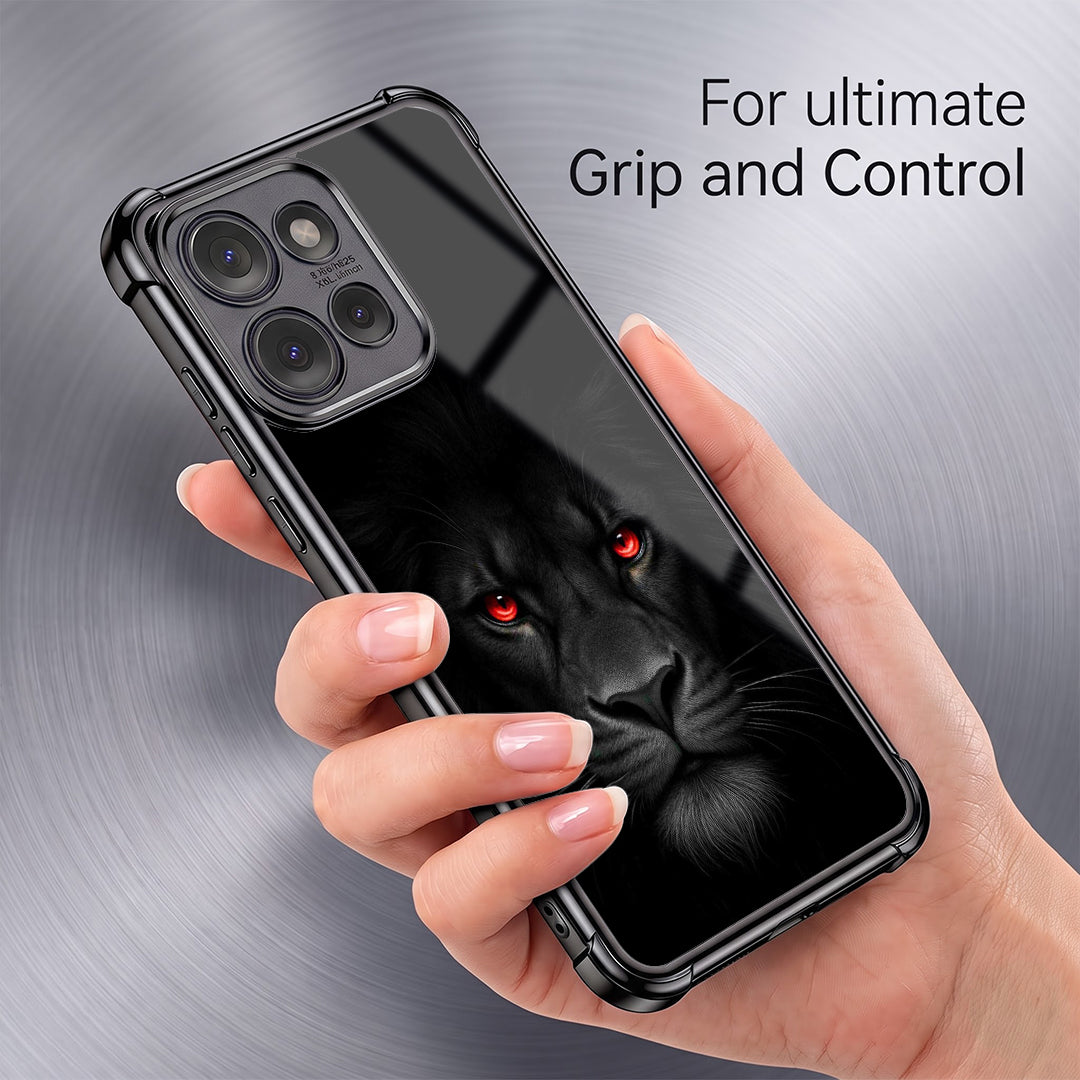 Motorola Edge 50 5G Premium Black Lion Airbags Printed Back Case