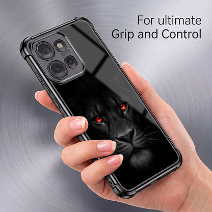 Motorola Edge 50 5G Premium Black Lion Airbags Printed Back Case