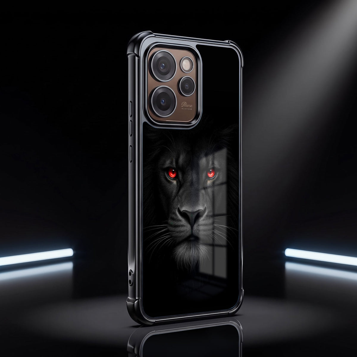 Oppo Reno 15 Pro Mini 5G Premium Black Lion Airbags Printed Back Case