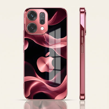 Oppo Reno 14 5G Luxury Wave Pink Electroplated Glass Phone Back Case