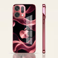 Oppo Reno 14 5G Luxury Wave Pink Electroplated Glass Phone Back Case