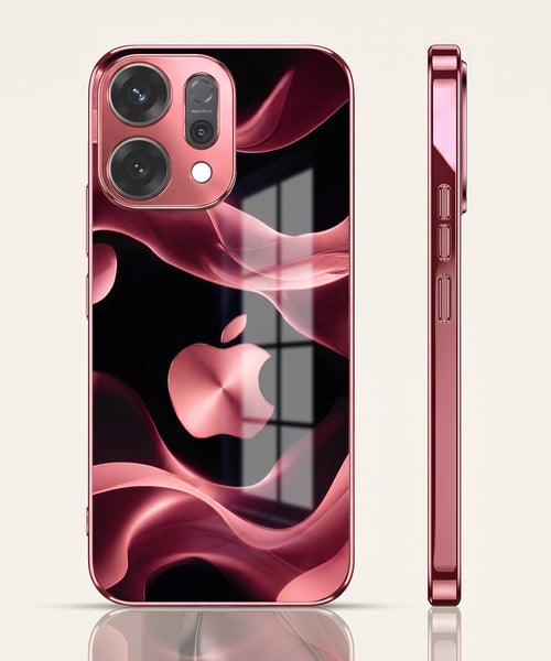 Oppo Reno 14 5G Luxury Wave Pink Electroplated Glass Phone Back Case