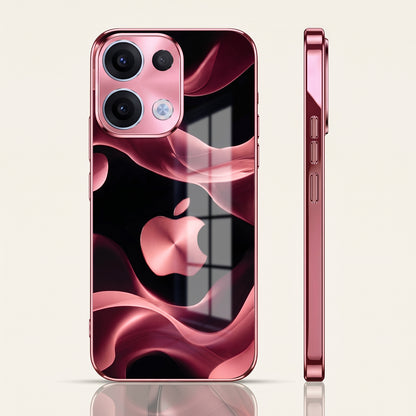 Oppo Reno 13 5G Luxury Wave Pink Electroplated Glass Phone Back Case