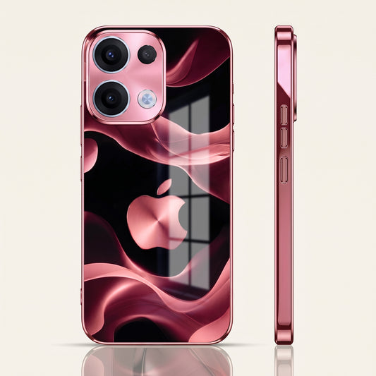 Oppo Reno 13 5G Luxury Wave Pink Electroplated Glass Phone Back Case
